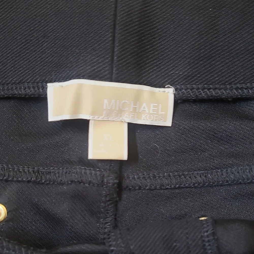 Michael‎ Kors Black Skinny Pants with Gold Accents